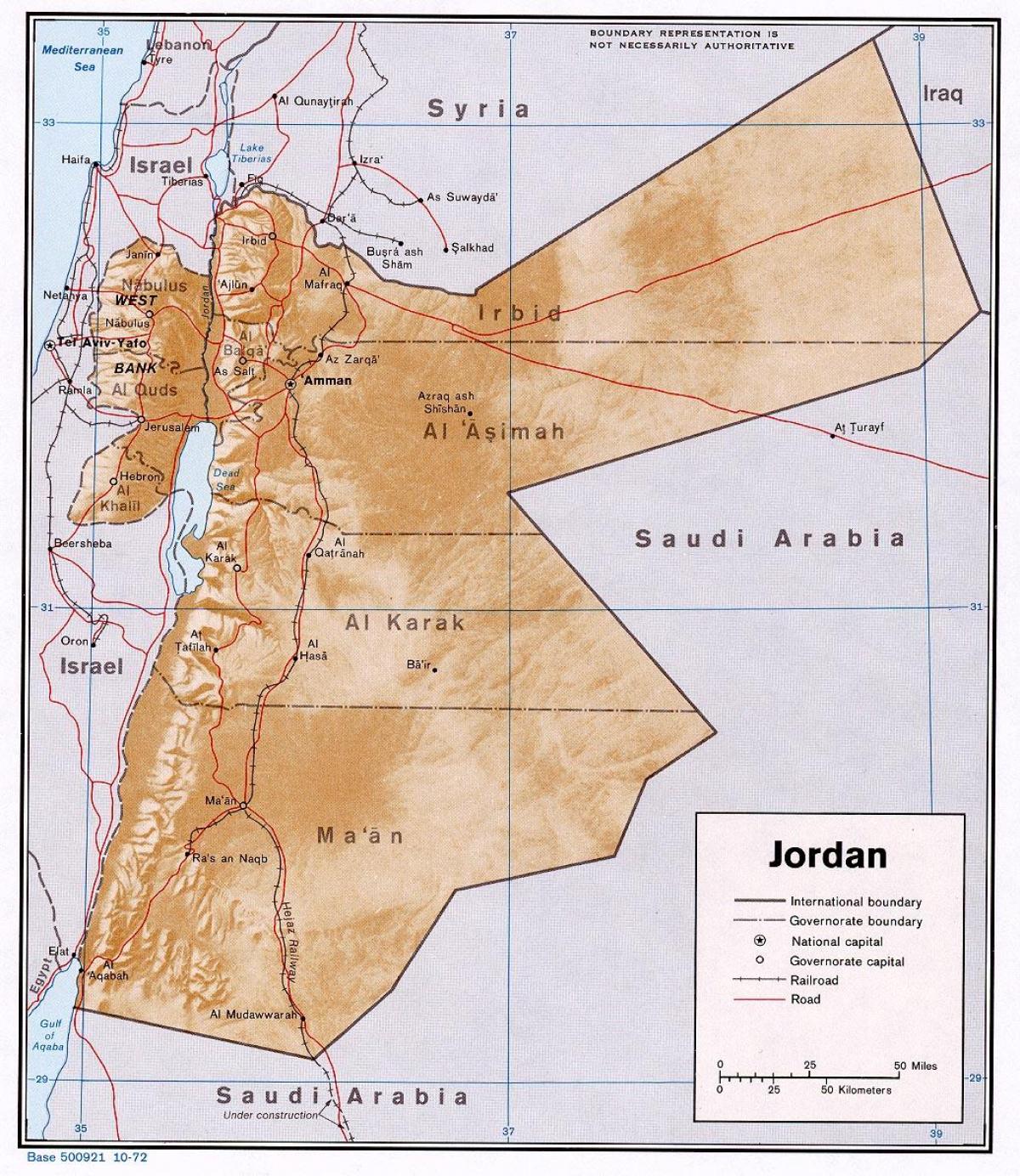peta yang menunjukkan Jordan