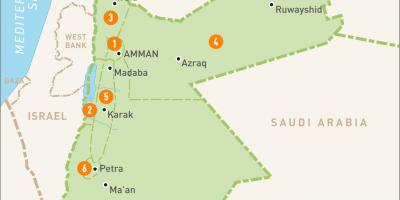 Amman Jordan pada peta