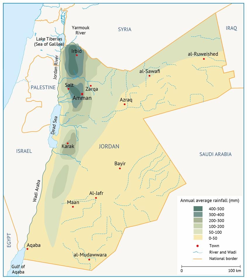 peta Jordan geografi