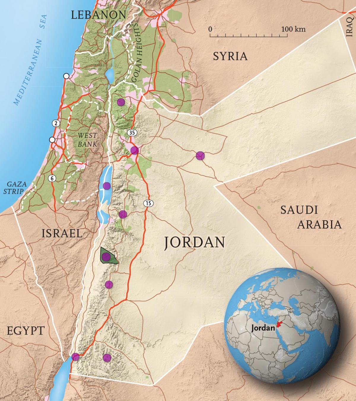 kerajaan Jordan peta