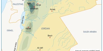 Peta Jordan geografi